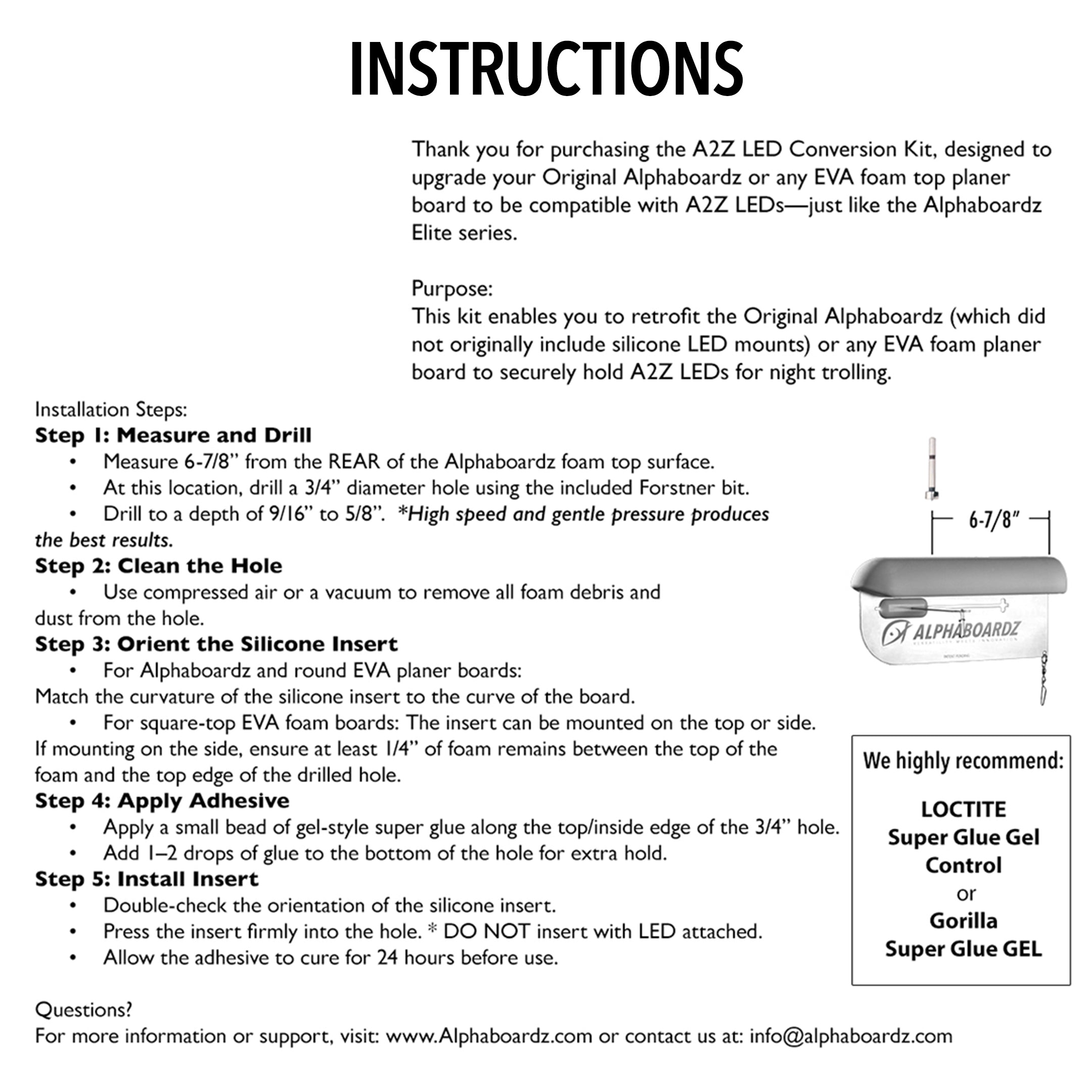 A2Z LED CONVERSION Kit - Inserts ONLY
